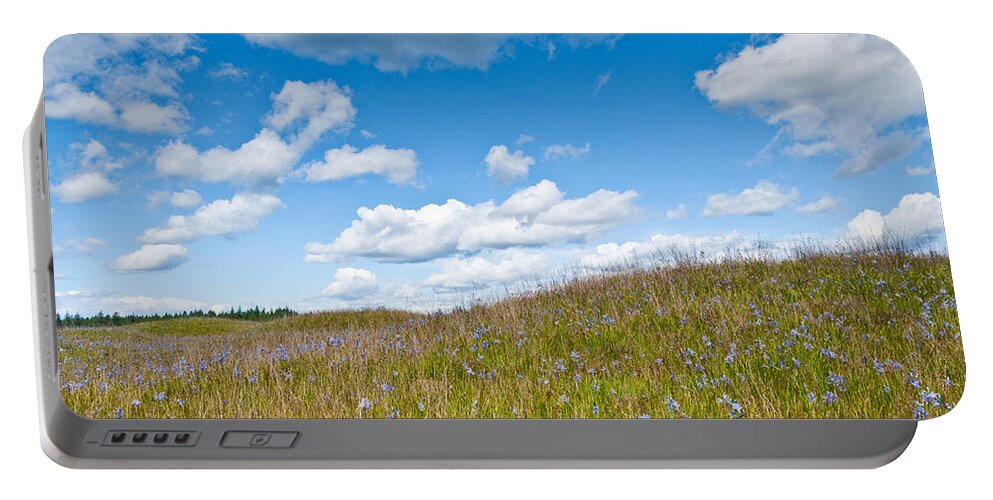 Beauty In Nature Portable Battery Charger featuring the photograph Prairie in Bloom Under Blue Sky by Jeff Goulden