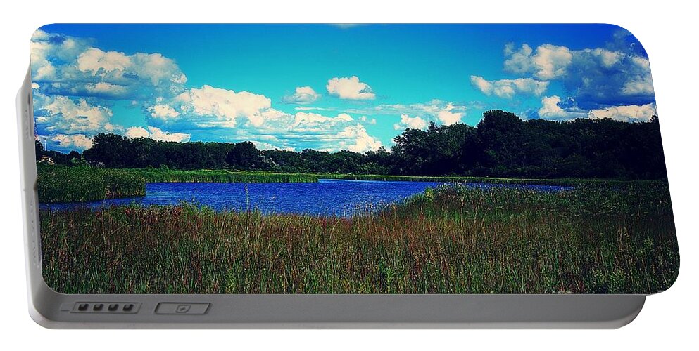 Landscape Portable Battery Charger featuring the photograph Prairie Lake by Frank J Casella
