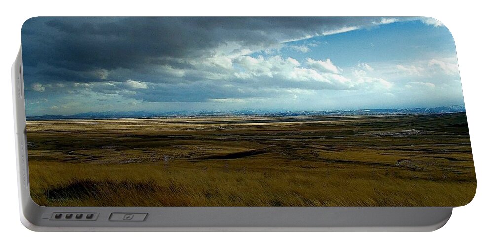 Prairie Storm Portable Battery Charger featuring the photograph Prairie Storm by Tracey Vivar