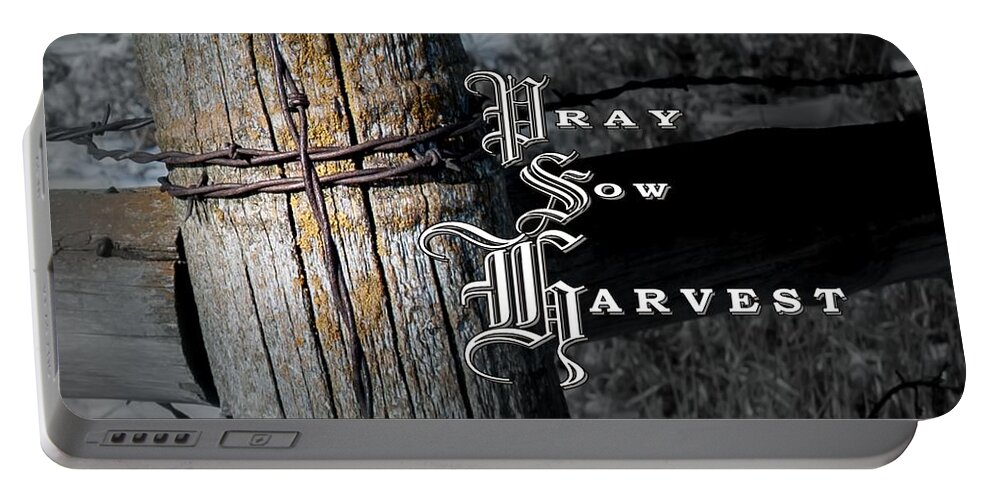 Pray Sow Harvest Portable Battery Charger featuring the photograph Pray Sow Harvest by Troy Stapek