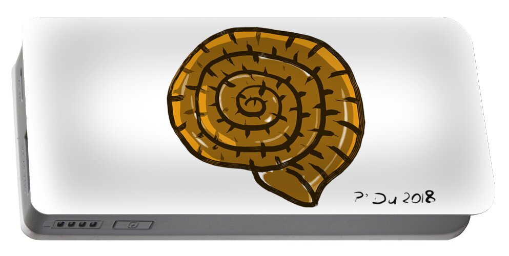 Prehistoric Portable Battery Charger featuring the digital art Prehistoric Shell by Piotr Dulski