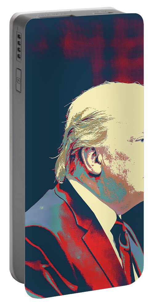  Donald Trump. President Portable Battery Charger featuring the painting President Donald Trump by Celestial Images