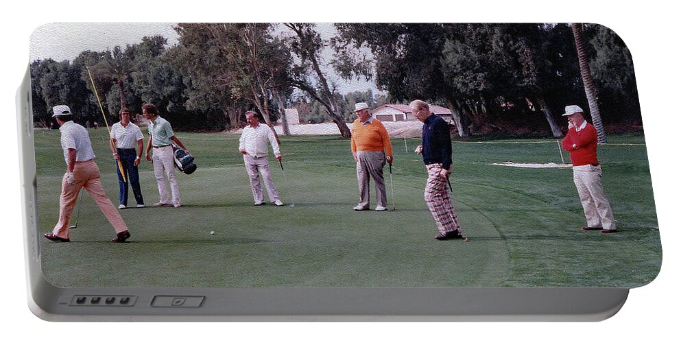 Golf Portable Battery Charger featuring the photograph Golf with President Ford and Tip O'Neill at La Quinta by Imagery-at- Work