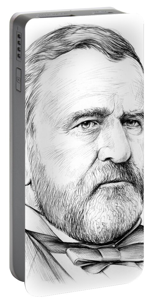U.s. Grant Portable Battery Charger featuring the drawing President Ulysses S Grant by Greg Joens