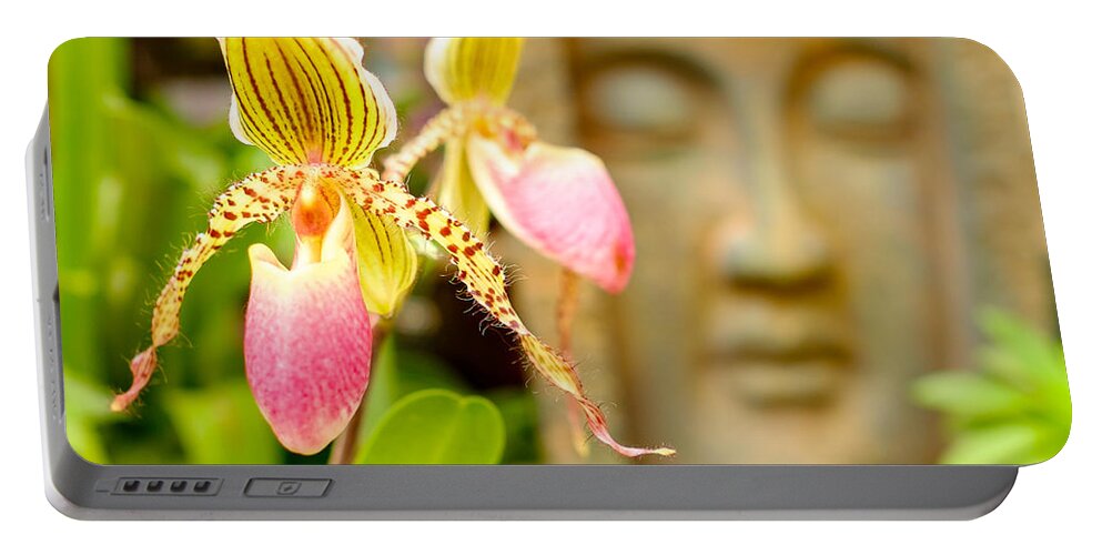 Buddhist Temple Portable Battery Charger featuring the photograph Pretty flower by Raul Rodriguez