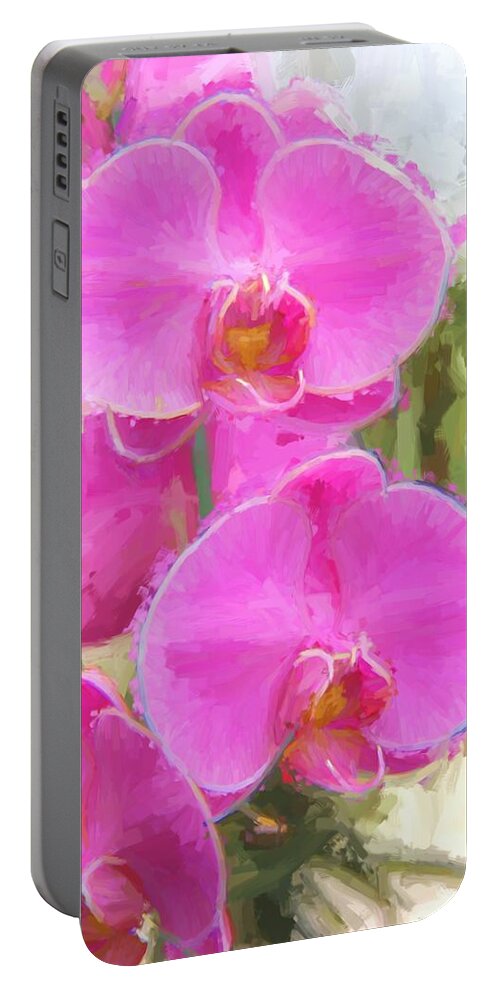 Orchid Portable Battery Charger featuring the photograph Pretty In Pink by Kathy Bassett