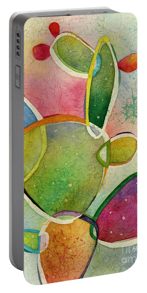 Cactus Portable Battery Charger featuring the painting Prickly Pizazz 2 by Hailey E Herrera