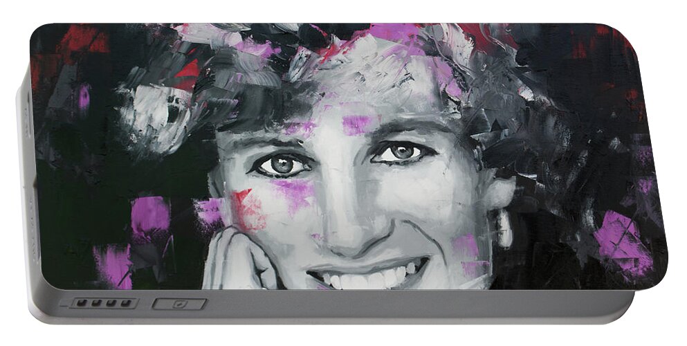 Princess Diana Portable Battery Charger featuring the painting Princess Diana by Richard Day