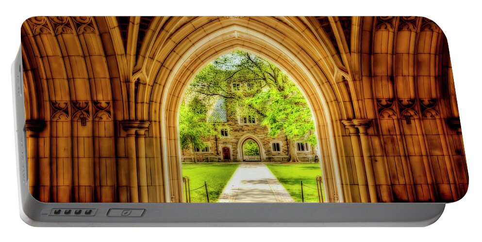 Gothic Portable Battery Charger featuring the photograph Princeton University Building Series II by Geraldine Scull