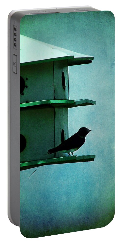 Progne Subis Portable Battery Charger featuring the photograph Progne subis Purple Martin by Rebecca Sherman