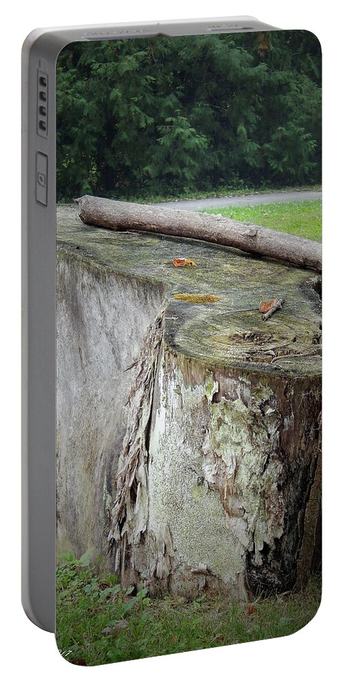 Summer Portable Battery Charger featuring the photograph Progressive Stump Says . . . by Wild Thing