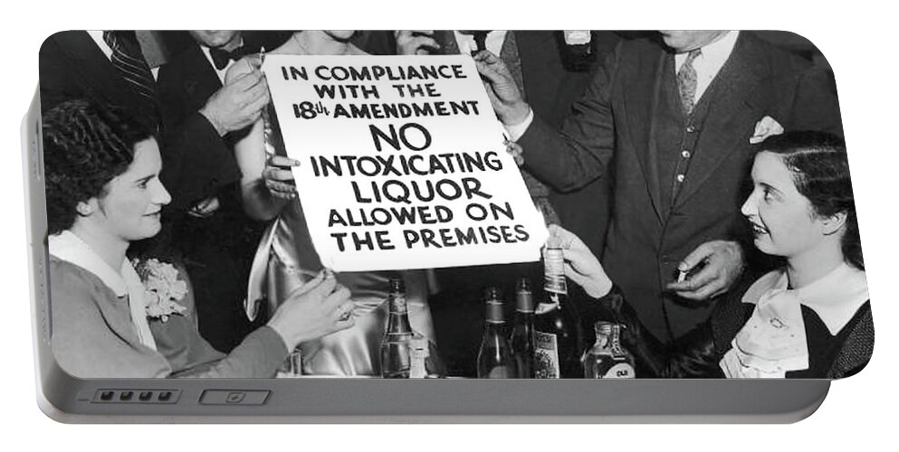 Prohibition Portable Battery Charger featuring the photograph Prohibition Ends Let's Party by Jon Neidert