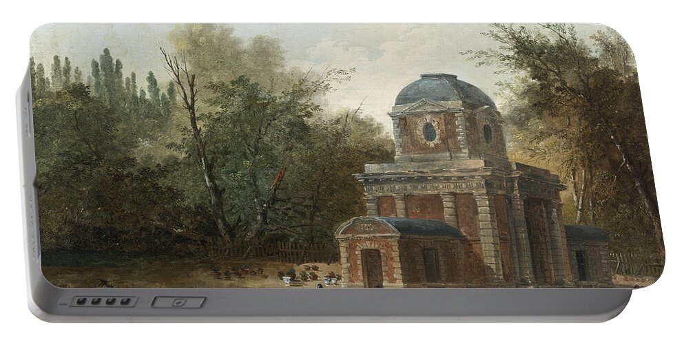 Hubert Robert Portable Battery Charger featuring the painting Project for the Pavillon de Cleves of Maupertuis by Hubert Robert