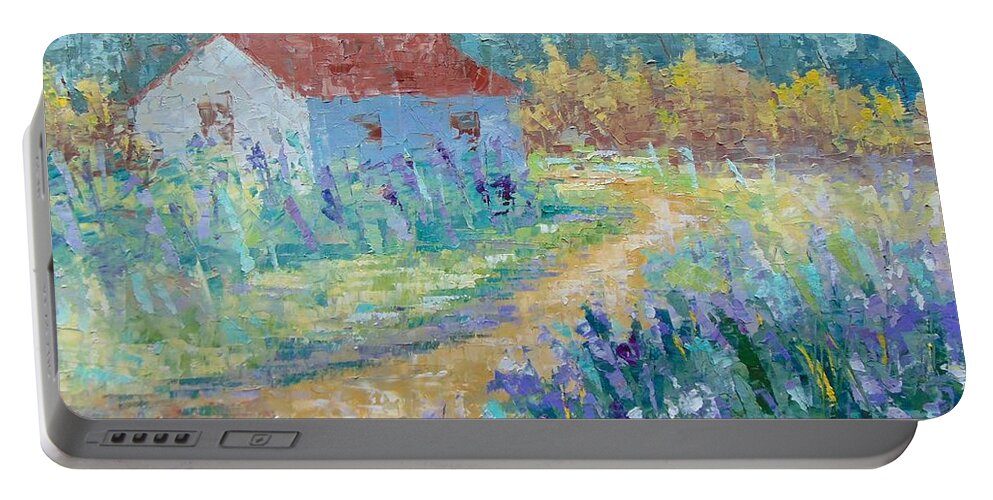 Provence Portable Battery Charger featuring the painting Promenade in Provence by Frederic Payet
