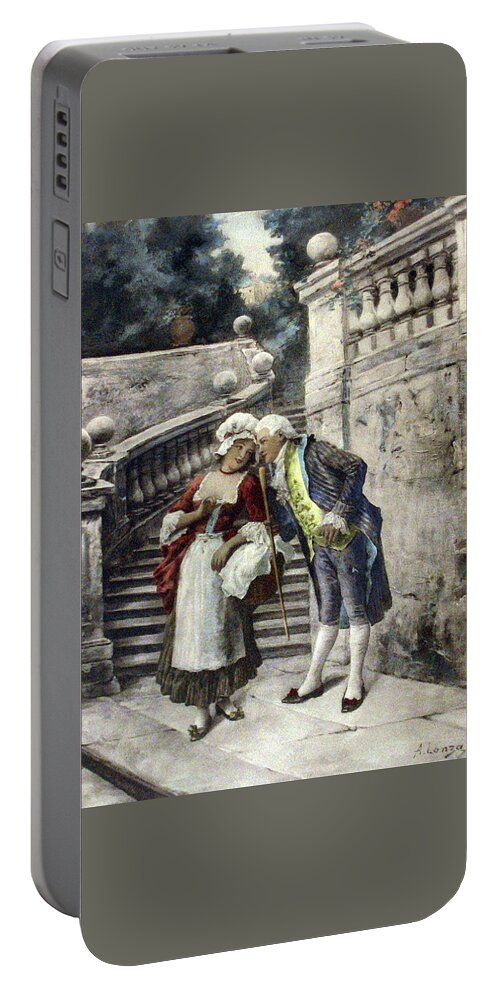 Antonio Lonza (italian Portable Battery Charger featuring the painting Promise by Antonio Lonza
