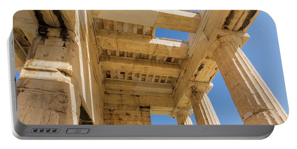 Propylaia Portable Battery Charger featuring the photograph Propylaia Stone Rafters by S Paul Sahm