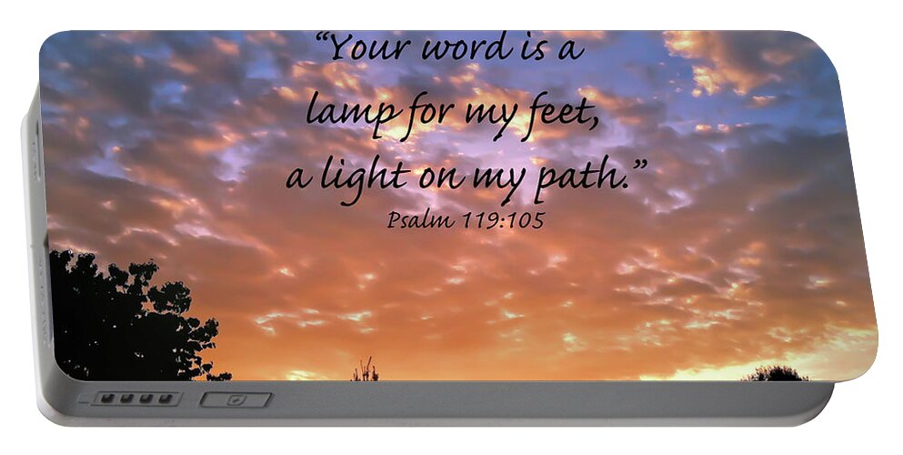 Psalm Portable Battery Charger featuring the photograph Psalm 119 105 by Kerri Farley