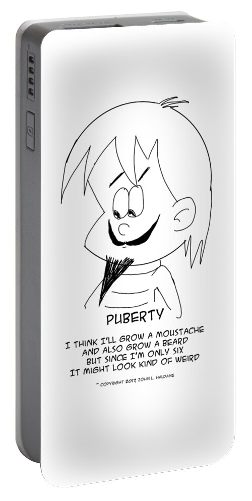 Boy Portable Battery Charger featuring the drawing Puberty by John Haldane