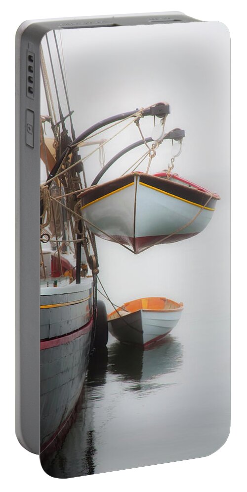 Lifeboat Portable Battery Charger featuring the photograph Puffinlifeboat by Jeff Cooper