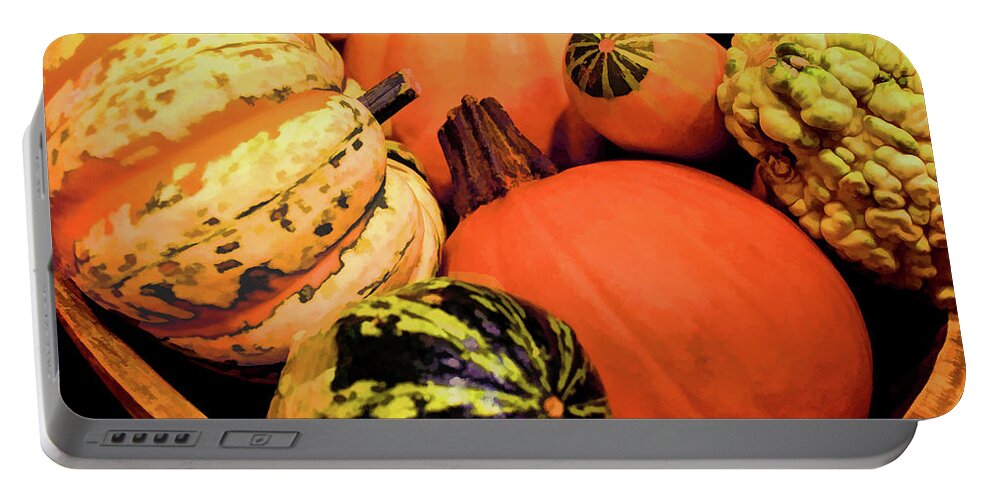 Pumpkins Portable Battery Charger featuring the photograph Pumpkins And Gourds by Sandi OReilly