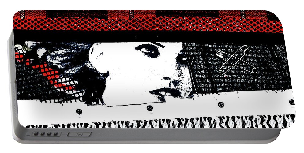 Punk Portable Battery Charger featuring the digital art Punk Chick by Roseanne Jones
