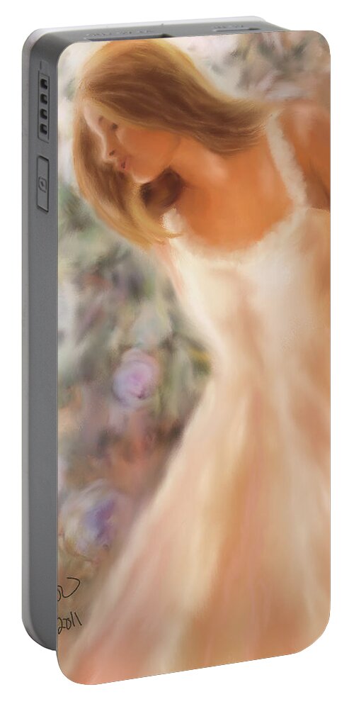 Paintings Of Women Portable Battery Charger featuring the painting Pure Bliss by Colleen Taylor