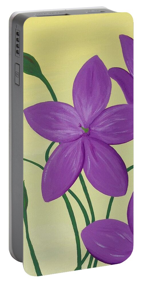 Flower Portable Battery Charger featuring the photograph Purple by Annie Walczyk