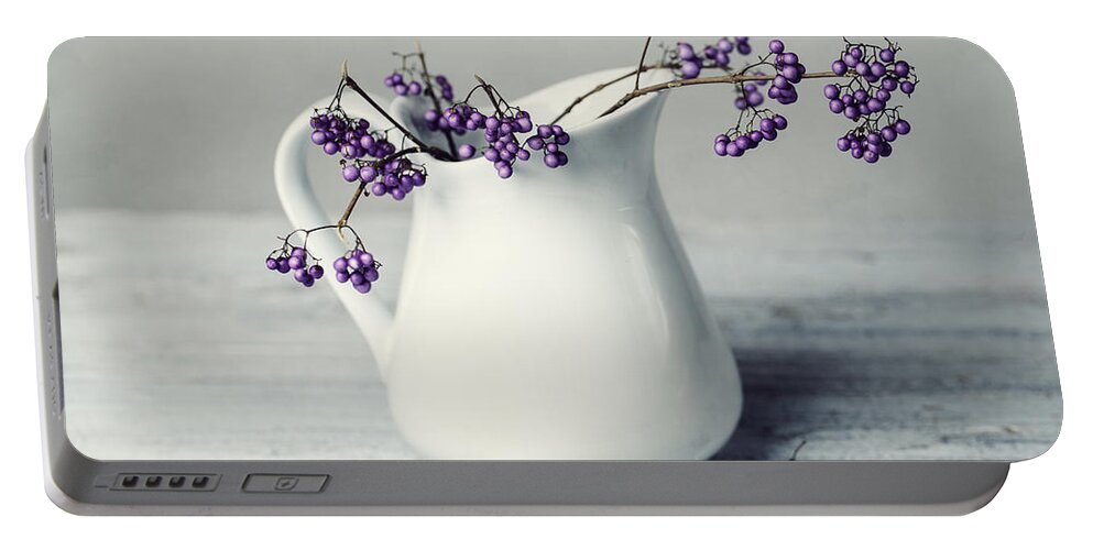 Purple Portable Battery Charger featuring the photograph Purple Berries by Nailia Schwarz