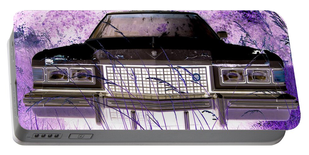 Car Portable Battery Charger featuring the photograph Purple Cadillac by Julie Niemela