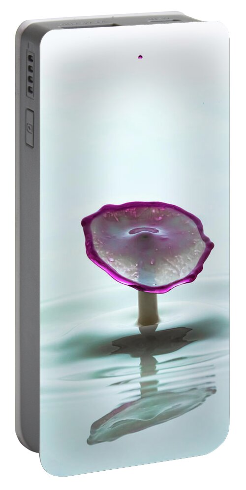Wall Art Portable Battery Charger featuring the photograph Purple Capped Drop by Marlo Horne