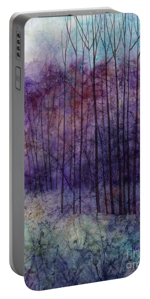 Purple Portable Battery Charger featuring the painting Purple Haze by Hailey E Herrera