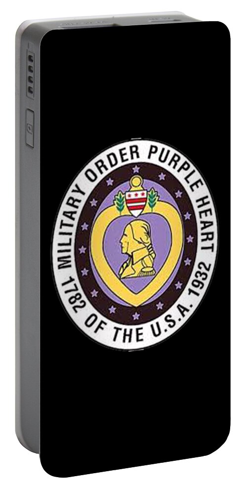  Portable Battery Charger featuring the painting Purple Heart 5 T-shirt by Herb Strobino
