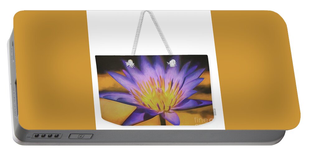 Hawaii Portable Battery Charger featuring the photograph Purple Lotus Tote by Teresa Wilson