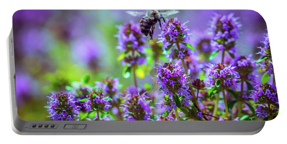 Meadow Portable Battery Charger featuring the photograph Purple Meadow by Lilia S