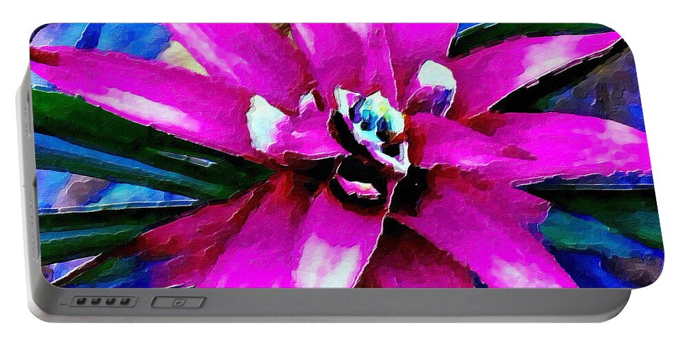 Rose Portable Battery Charger featuring the photograph Purple Star Flower close up by Joan Reese
