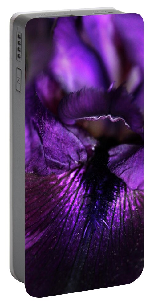 Iris Portable Battery Charger featuring the photograph Purple Velvet by Debbie Oppermann