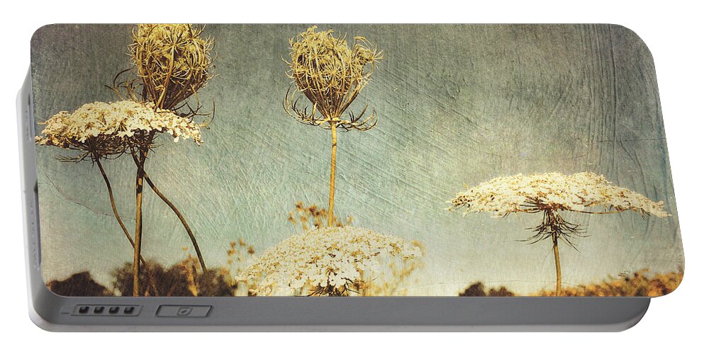 Photography Portable Battery Charger featuring the photograph Queen Anne's Lace Vintage by Melissa D Johnston