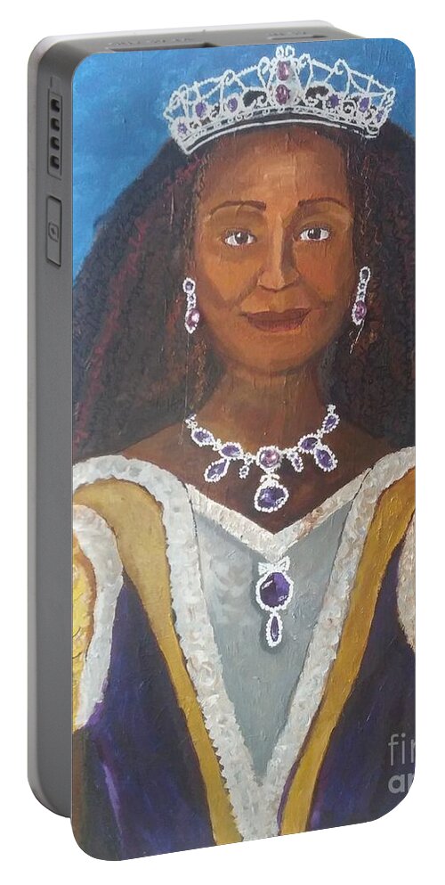 Queen Portable Battery Charger featuring the painting Queen Lynn by Jennylynd James