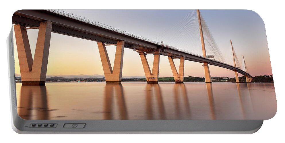 Bridge Portable Battery Charger featuring the photograph Queensferry Crossing by Grant Glendinning