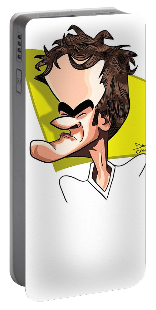 Quentin Portable Battery Charger featuring the digital art Quentin Taranino by Daniel Canalha