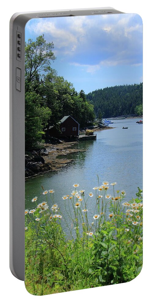 Seascape Portable Battery Charger featuring the photograph Quiet Cove 2 by Doug Mills