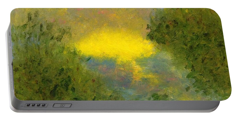  Portable Battery Charger featuring the painting Quiet Evening by Barrie Stark