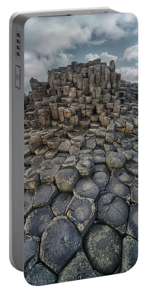 Giant Causeway Portable Battery Charger featuring the photograph Quiet morning Giant's Causeway by Jaroslaw Blaminsky
