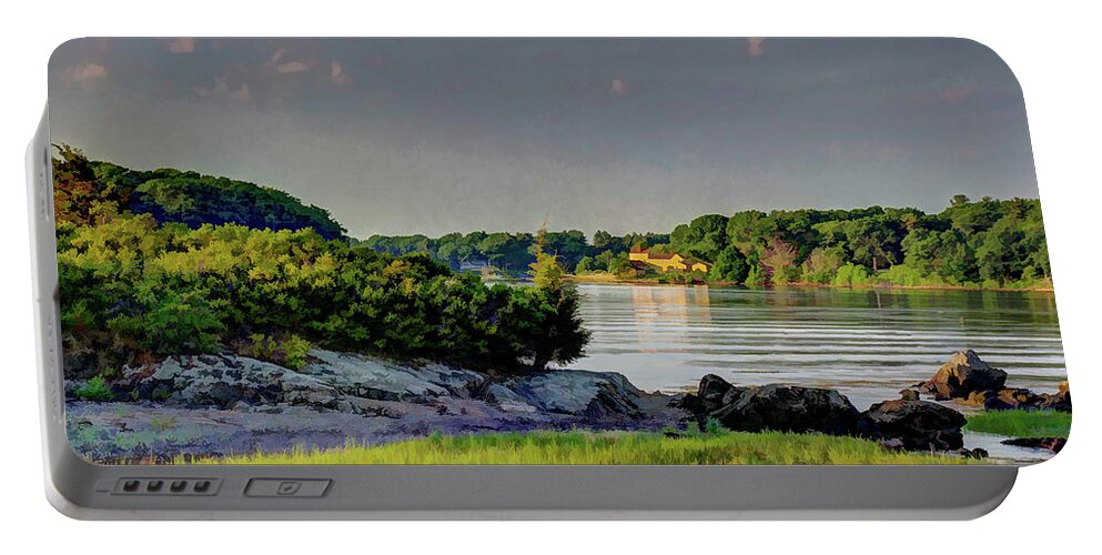 New England Portable Battery Charger featuring the photograph Quiet Waters in New Castle by David Thompsen