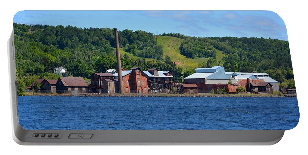 Keweenaw Portable Battery Charger featuring the photograph Quincy Smelting Works by Keith Stokes
