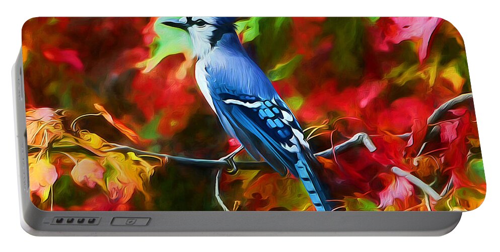 Blue Jay Portable Battery Charger featuring the photograph Quite Distinguished by Tina LeCour