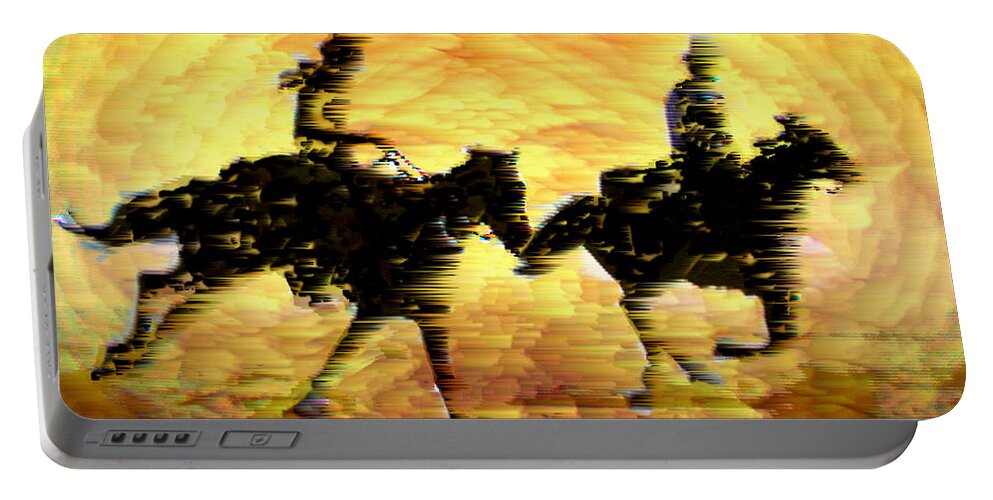 Race Across The Desert Portable Battery Charger featuring the digital art Race Across the Desert by Seth Weaver