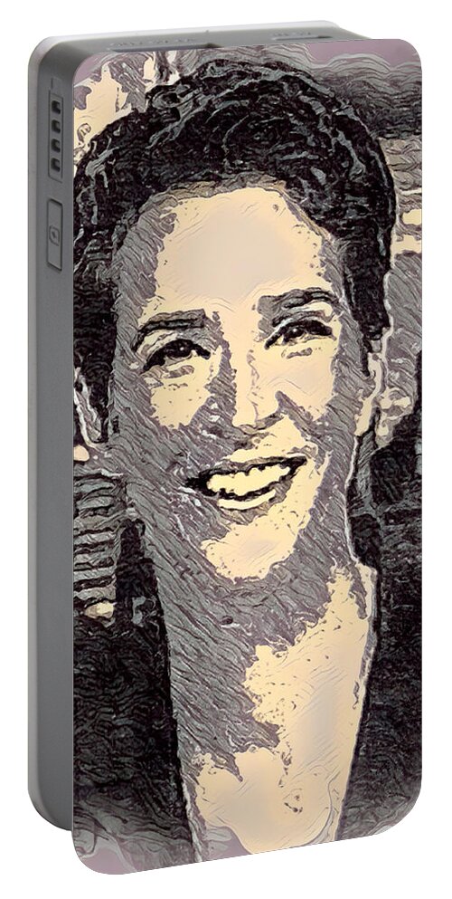 Digital Art Portable Battery Charger featuring the digital art Rachel Maddow by Artful Oasis