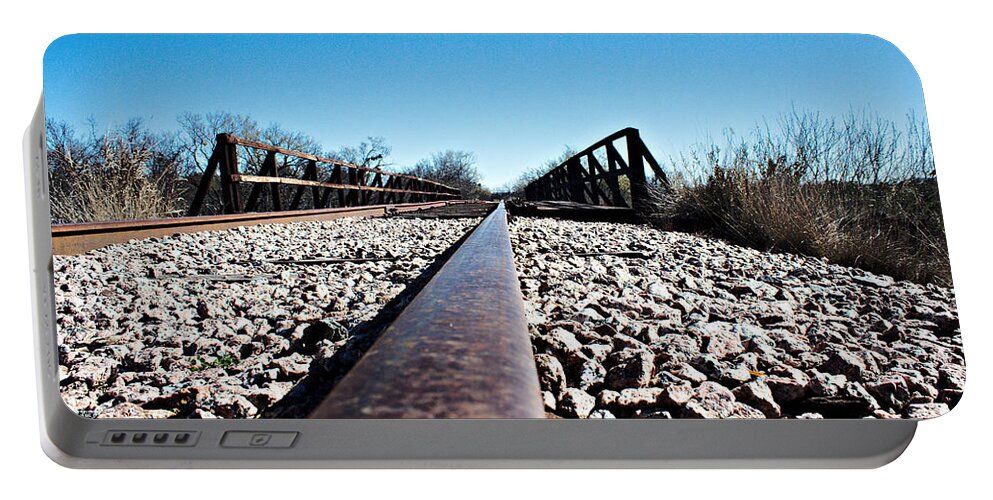 Railroad Portable Battery Charger featuring the photograph Railroad Trestle by James Smullins
