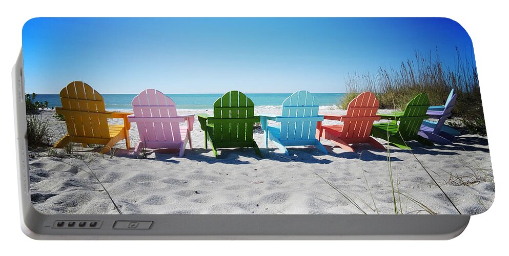 Florida Portable Battery Charger featuring the photograph Rainbow Beach Vanilla Pop by Chris Andruskiewicz
